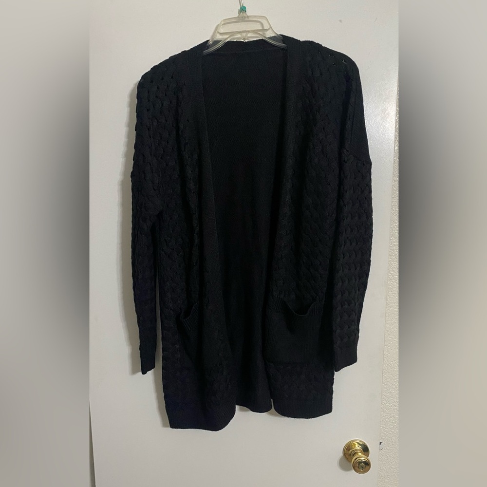 Black Cable Knit Women's Sweater